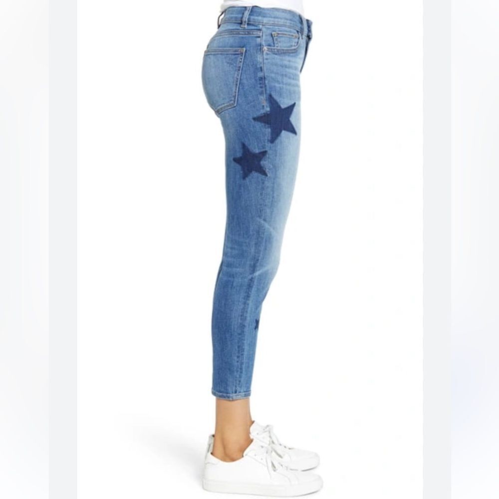 EUC DL1961 Florence Crop Mid Rise Instasculpt Skinny Jeans w/ Stars Size 00 / 24